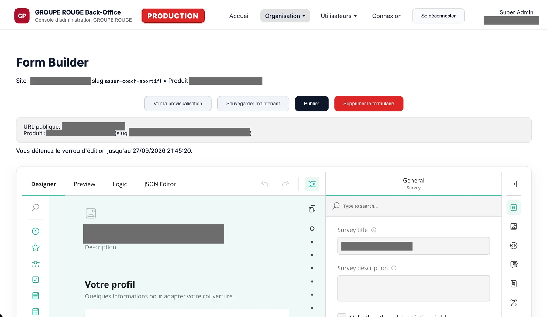 Interface Groupe Rouge